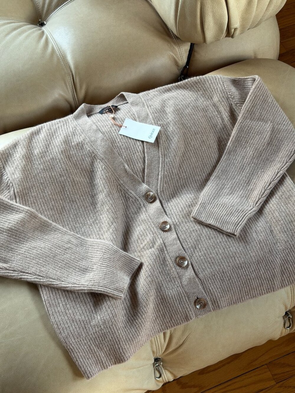 Quince | Mongolian Cashmere Oversized Boyfriend Cardigan Sweater